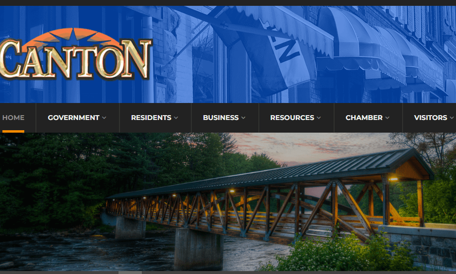 Homepage of Canton Pavilion Ice Rink / Link: cantonny.gov
