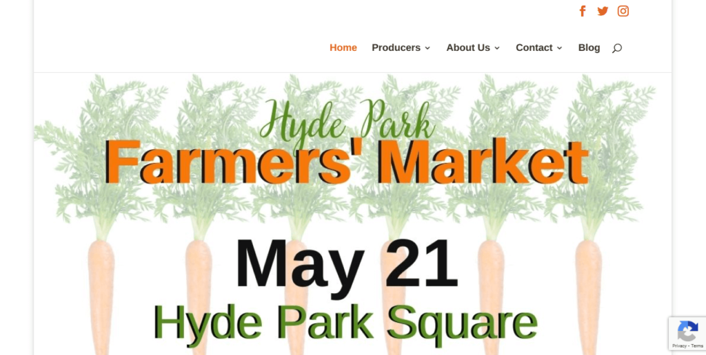 Homepage of Hyde Park Farmers Market /
Link: hydeparkfarmersmarket.com