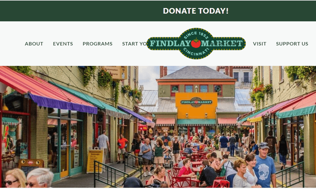 Homepage of Findlay Market /
Link: findlaymarket.org