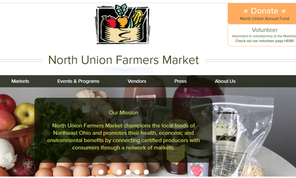 Homepage of  North Union Farmers Market /
Link: northunionfarmersmarket.org