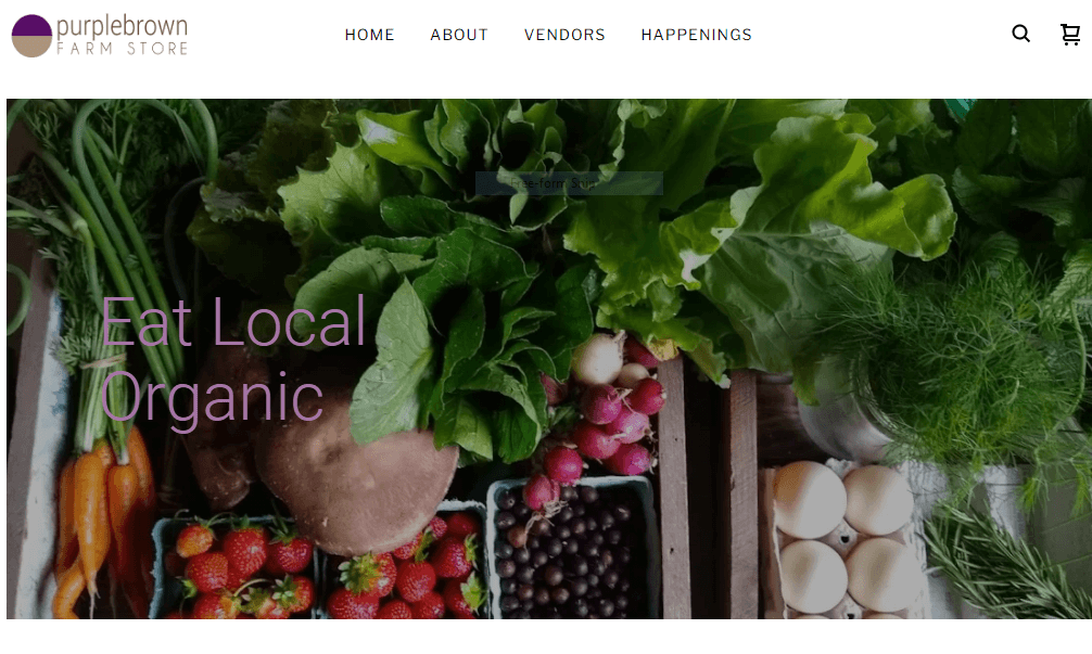 Homepage of Purple Brown Farm Store /
Link: purplebrownfarmstore.com