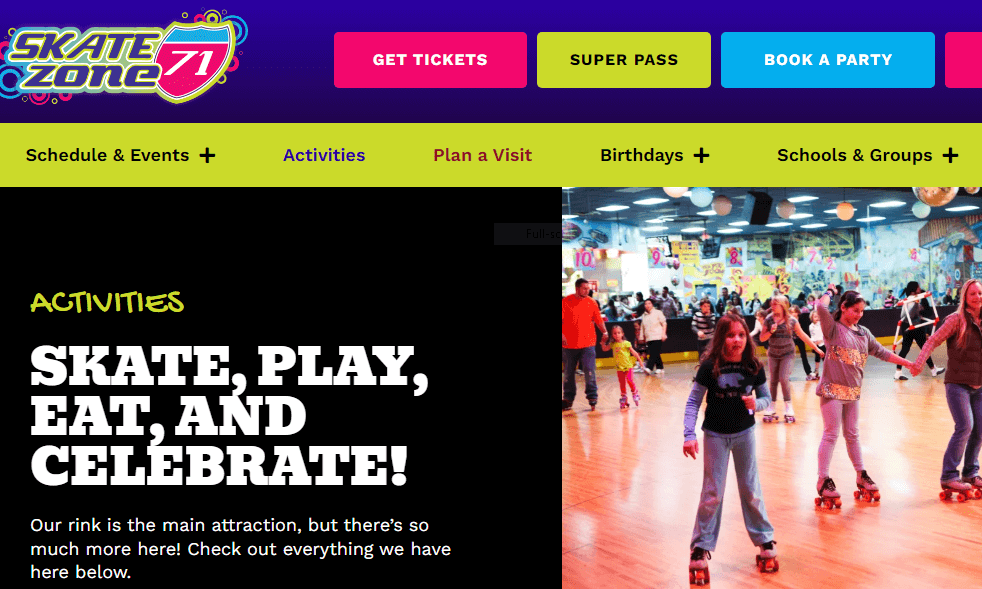 Homepage of Skate Zone 71 /
Link: unitedskates.com